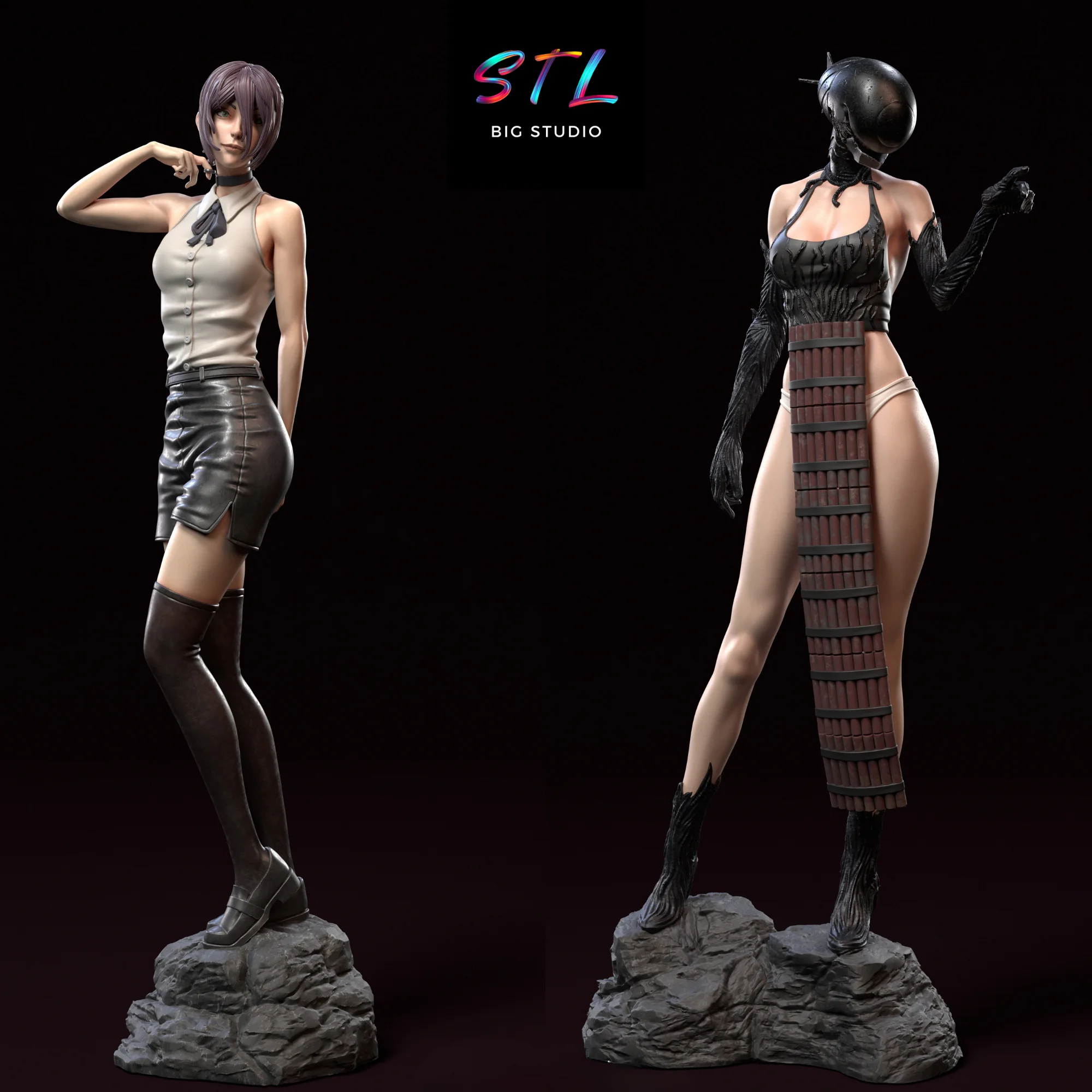 STL Reze & Bomb Devil | Chainsaw Man | 3D Printable Figure Model — view 4