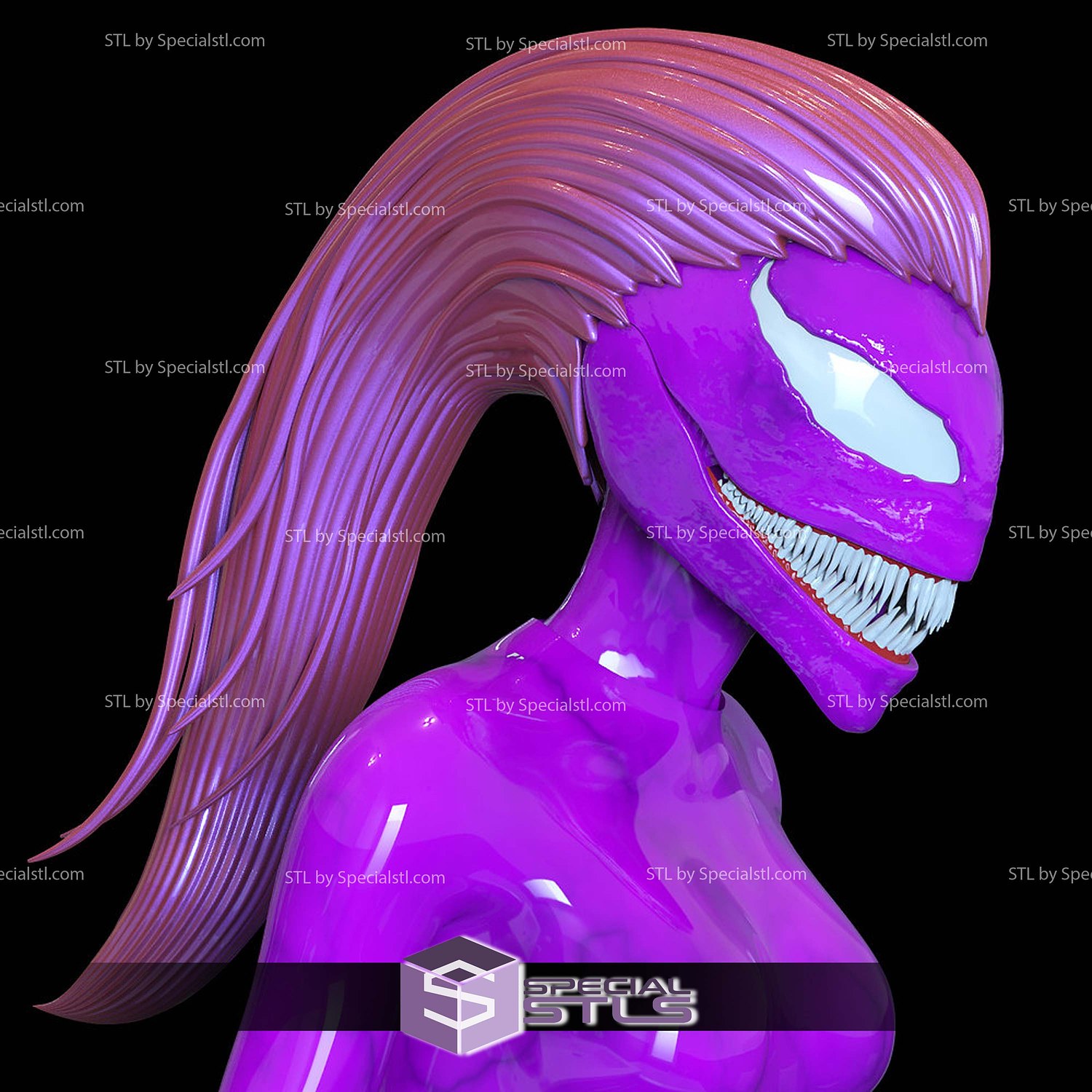 Cosplay STL Files Agony Symbiote Female Venom 3D Model — view 2