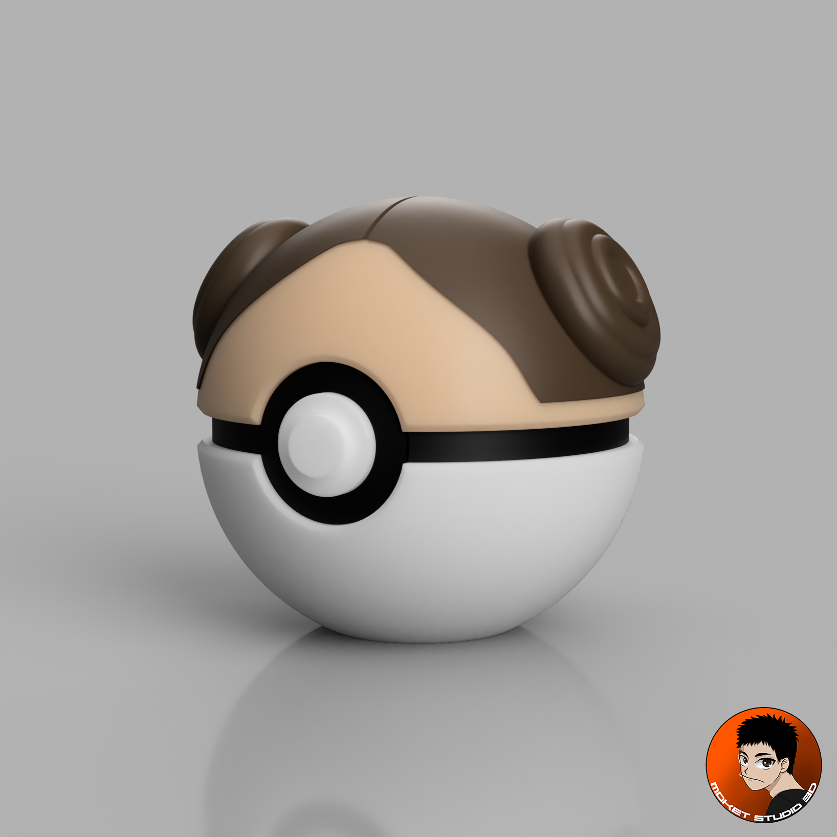 Leia Organa - Star Wars Pokeball 3D STL Model — view 2