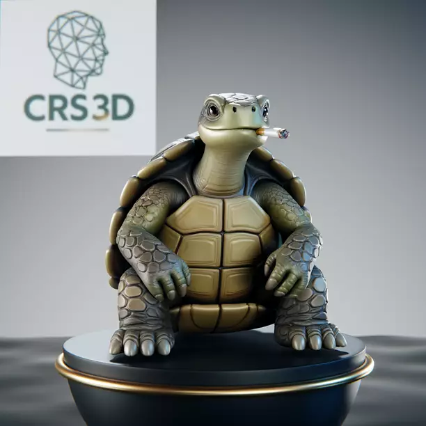 Stylized Turtle Statue - Funny Reptile Character 3D BLEND Model