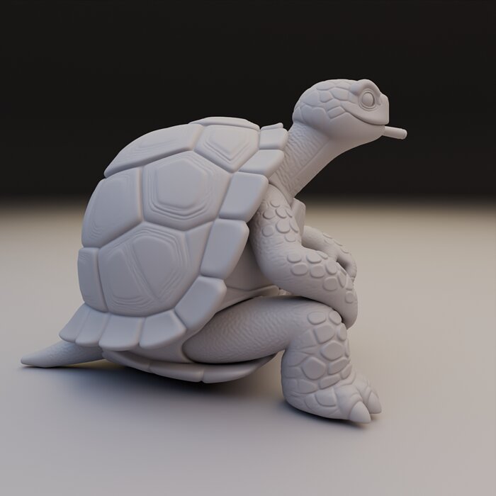 Stylized Turtle Statue - Funny Reptile Character 3D BLEND Model — view 4