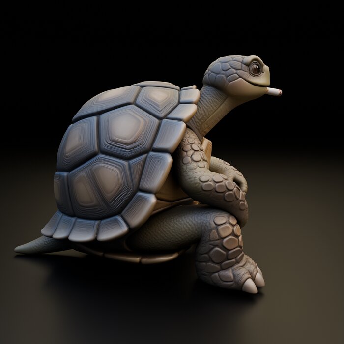 Stylized Turtle Statue - Funny Reptile Character 3D BLEND Model — view 5