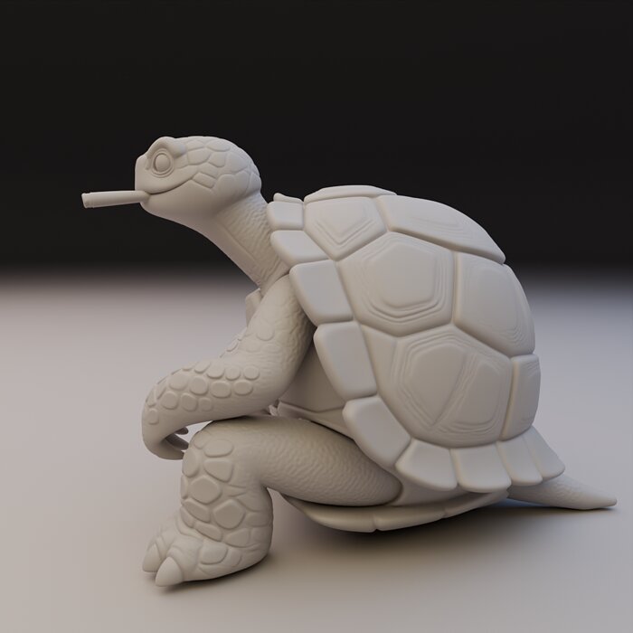 Stylized Turtle Statue - Funny Reptile Character 3D BLEND Model — view 6