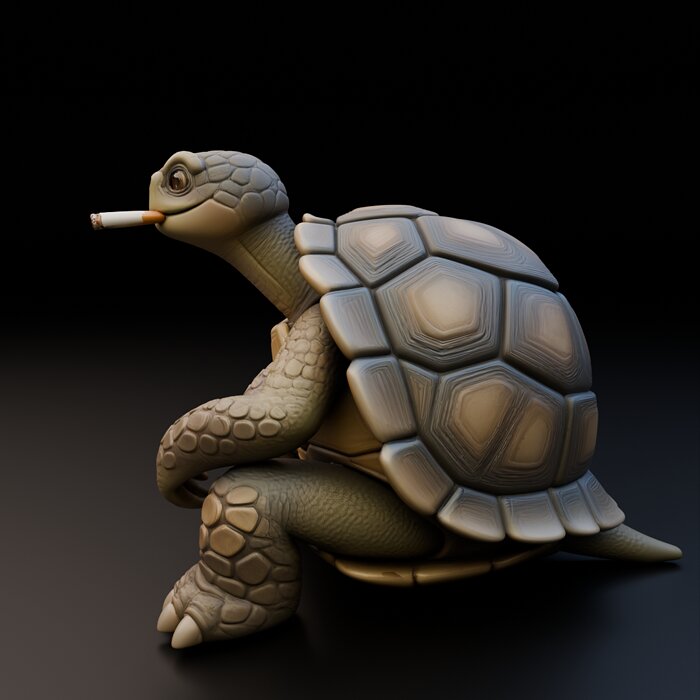 Stylized Turtle Statue - Funny Reptile Character 3D BLEND Model — view 7