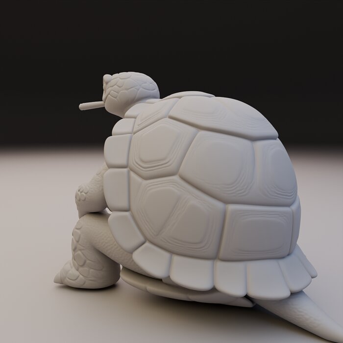 Stylized Turtle Statue - Funny Reptile Character 3D BLEND Model — view 8