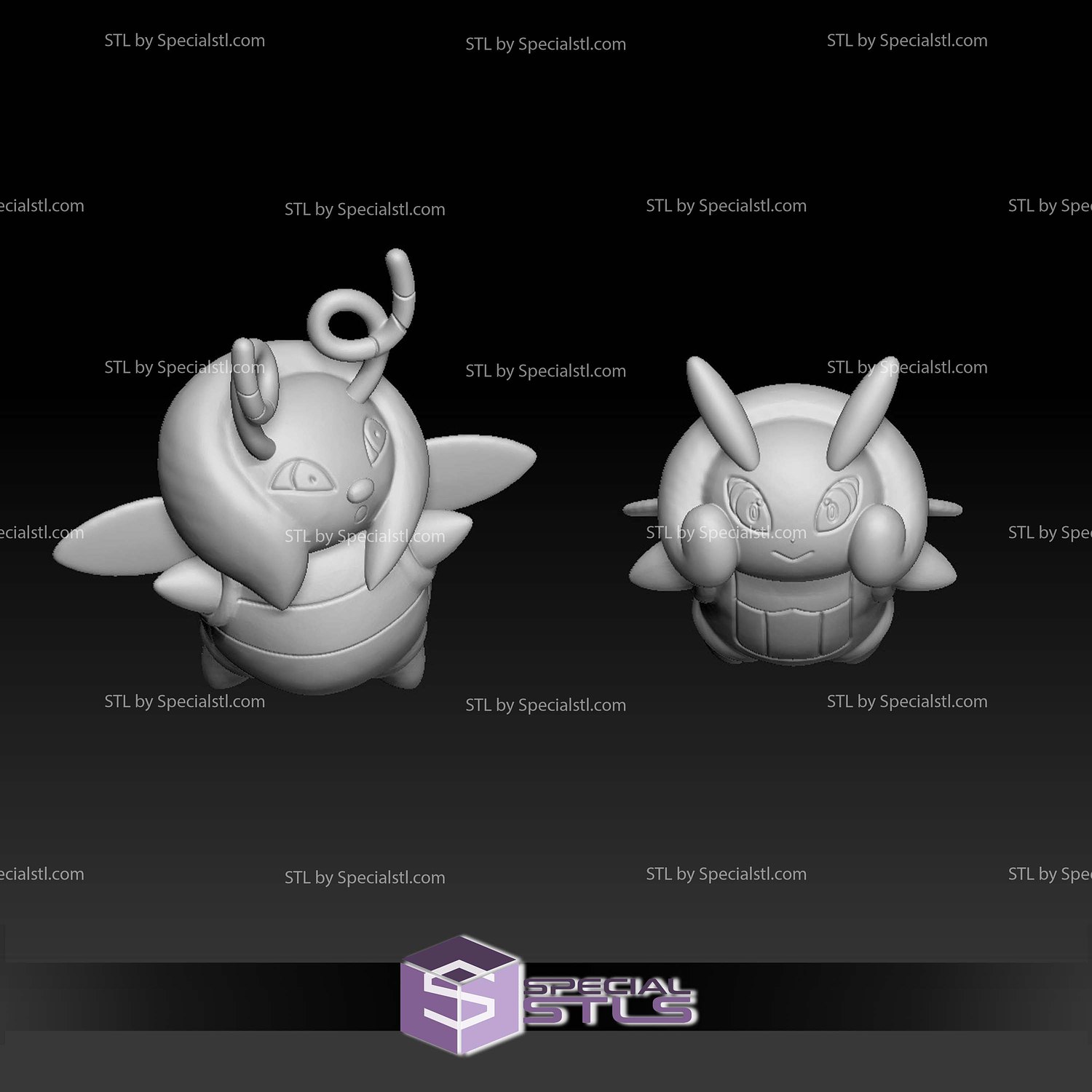 Pokemon STL Collection Volbeat Illumise 3D Model — view 2