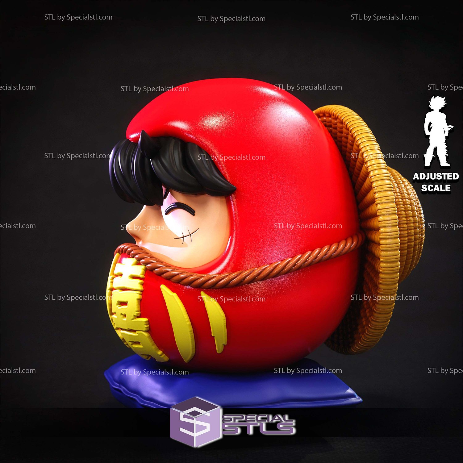 Daruma Luffy STL Files 3D Model — view 2