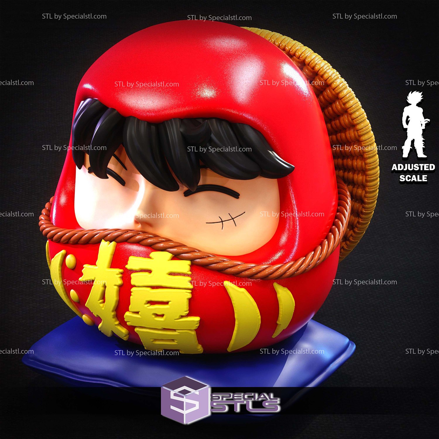 Daruma Luffy STL Files 3D Model — view 3