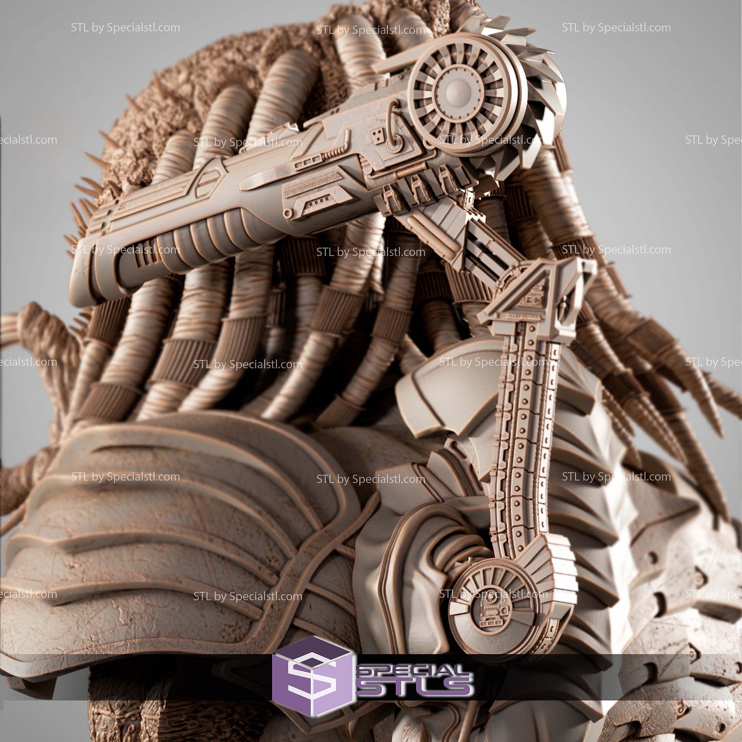Marvel Predator 2025 Portrait Bust V2 3D Printer Files STL Model — view 3