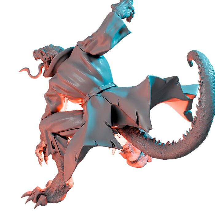Dr Reptilicus II - Fantasy 3D Print Model STL Model — view 5