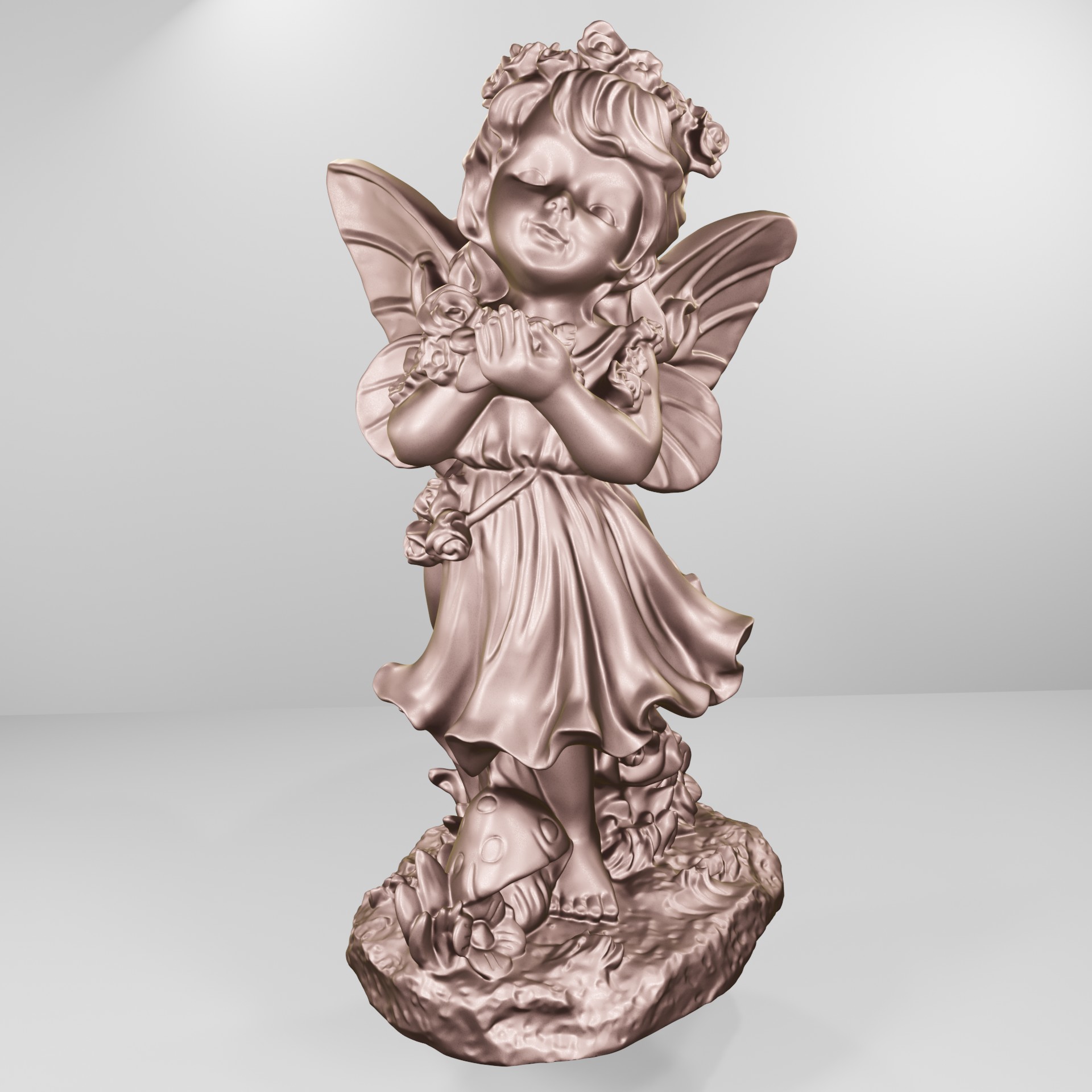 Fairy girl and roses 3D STL Model