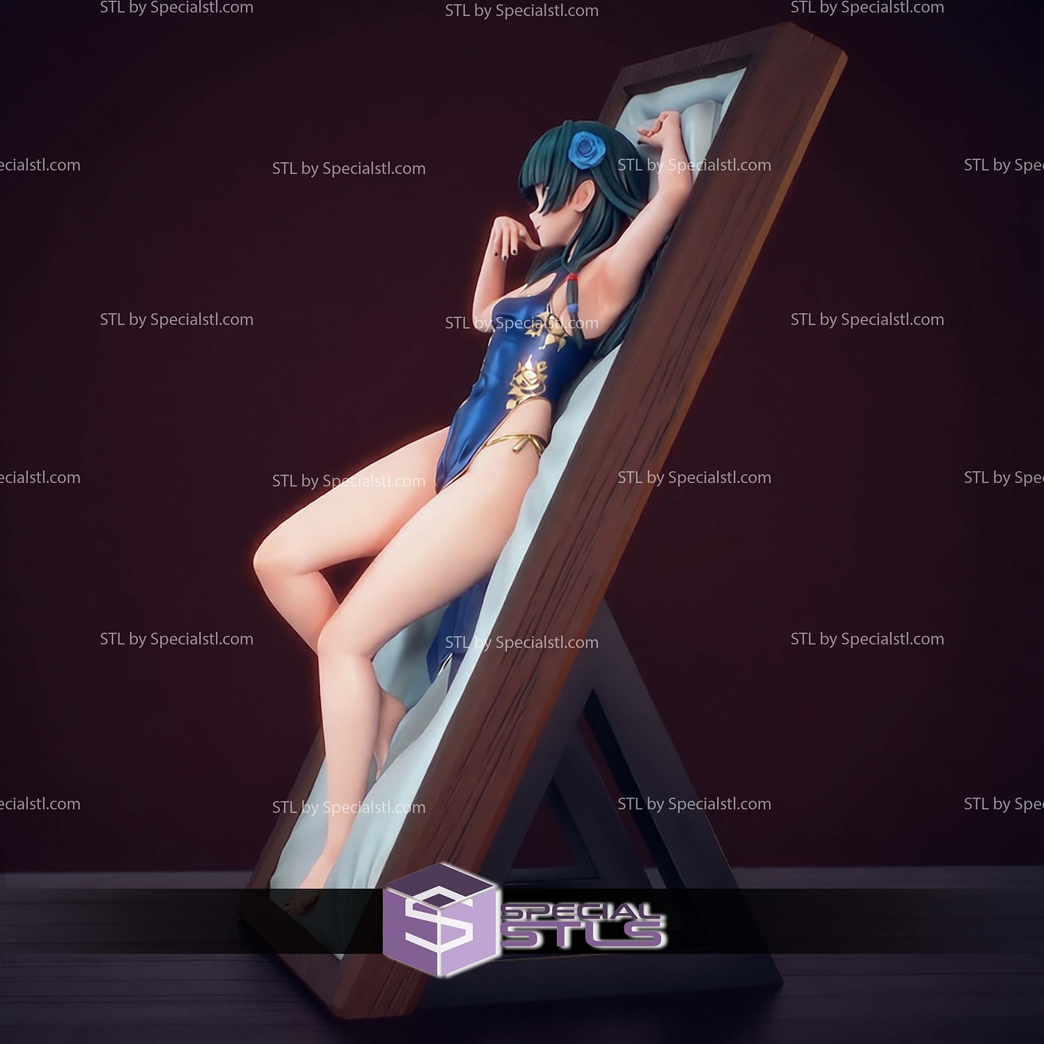Maomao in Qipao STL Files 3D Model — view 2