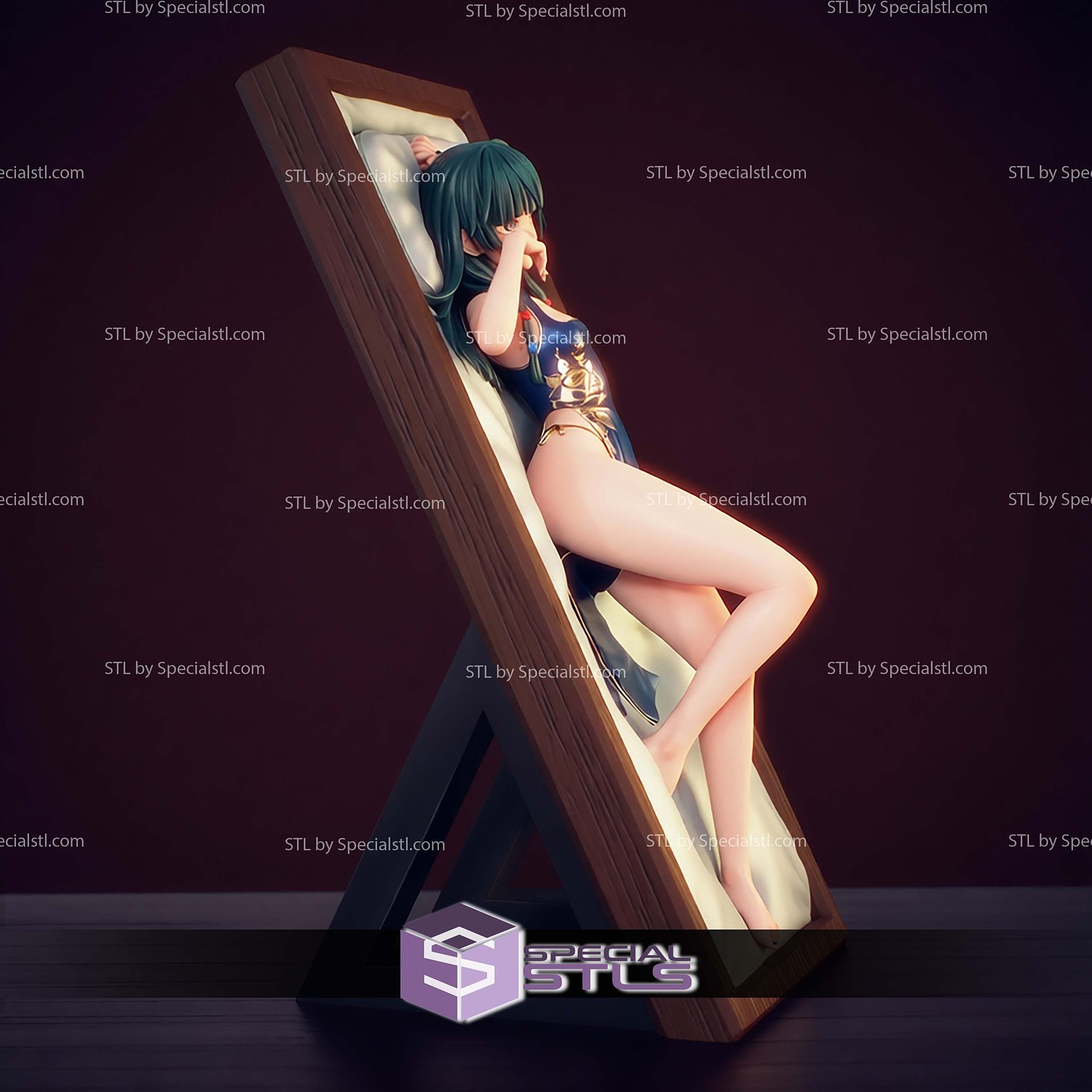 Maomao in Qipao STL Files 3D Model — view 3