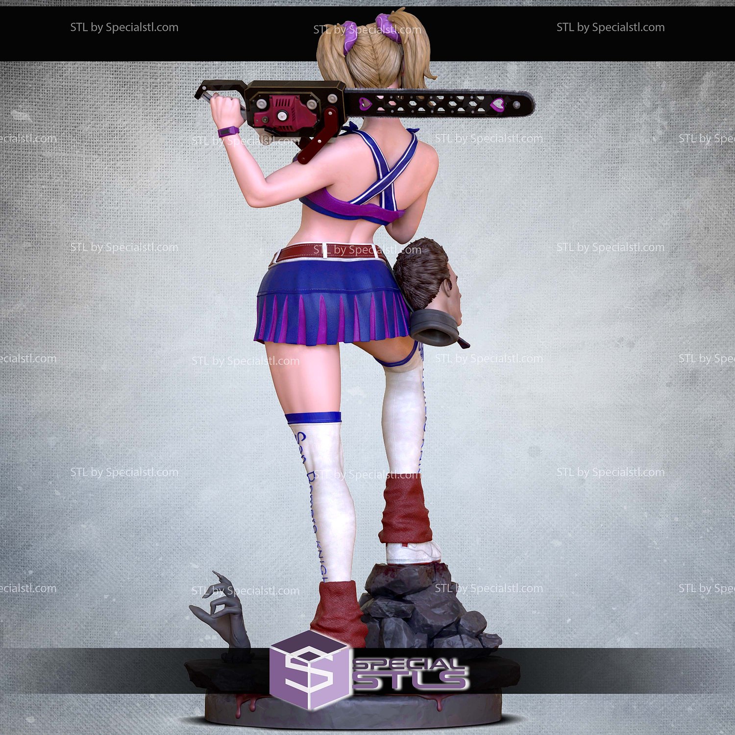 Julie Lollipop and the Head STL Printer Files 3D Model — view 3