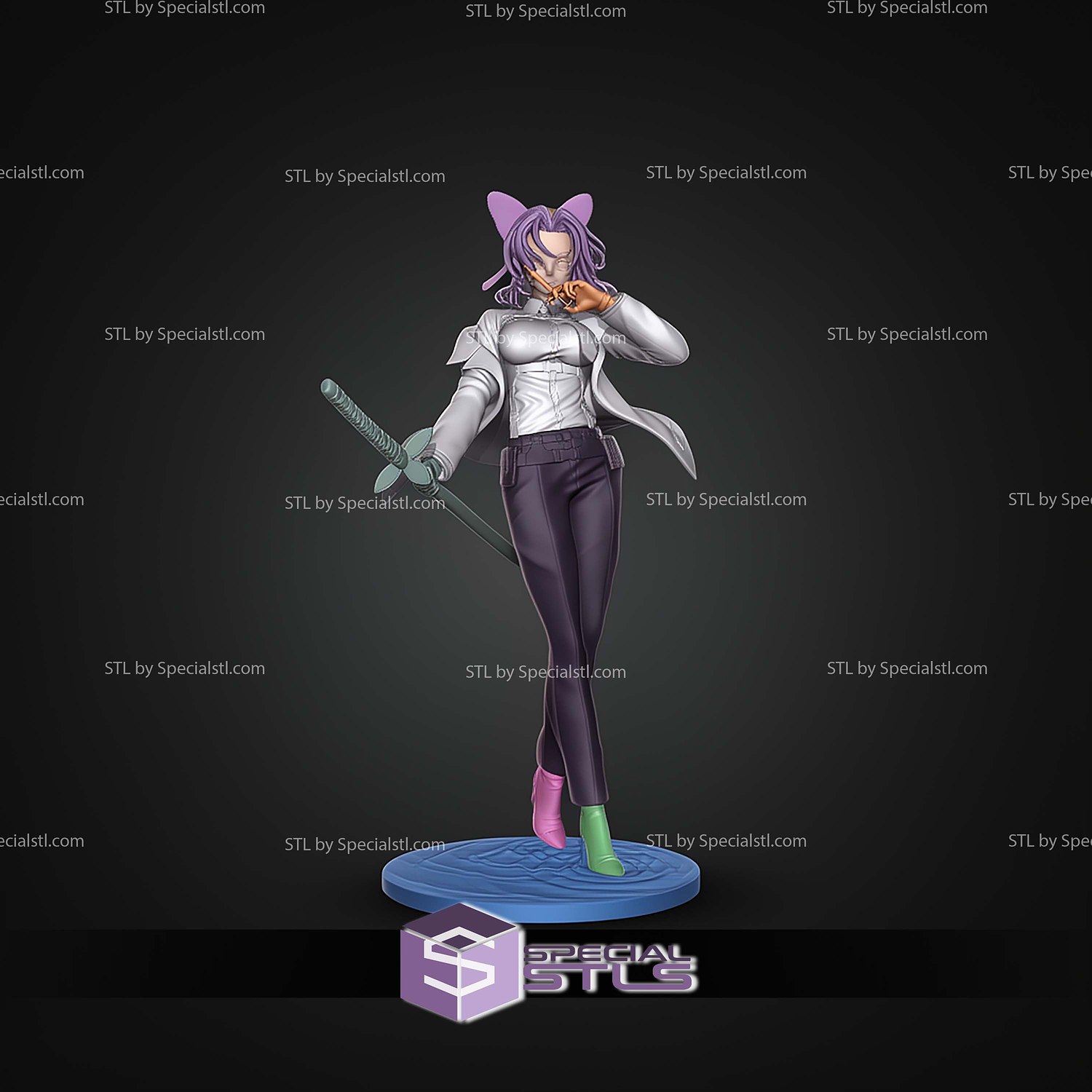 Shinobu Kocho Modern Outfit 300mm STL Files 3D Model — view 3