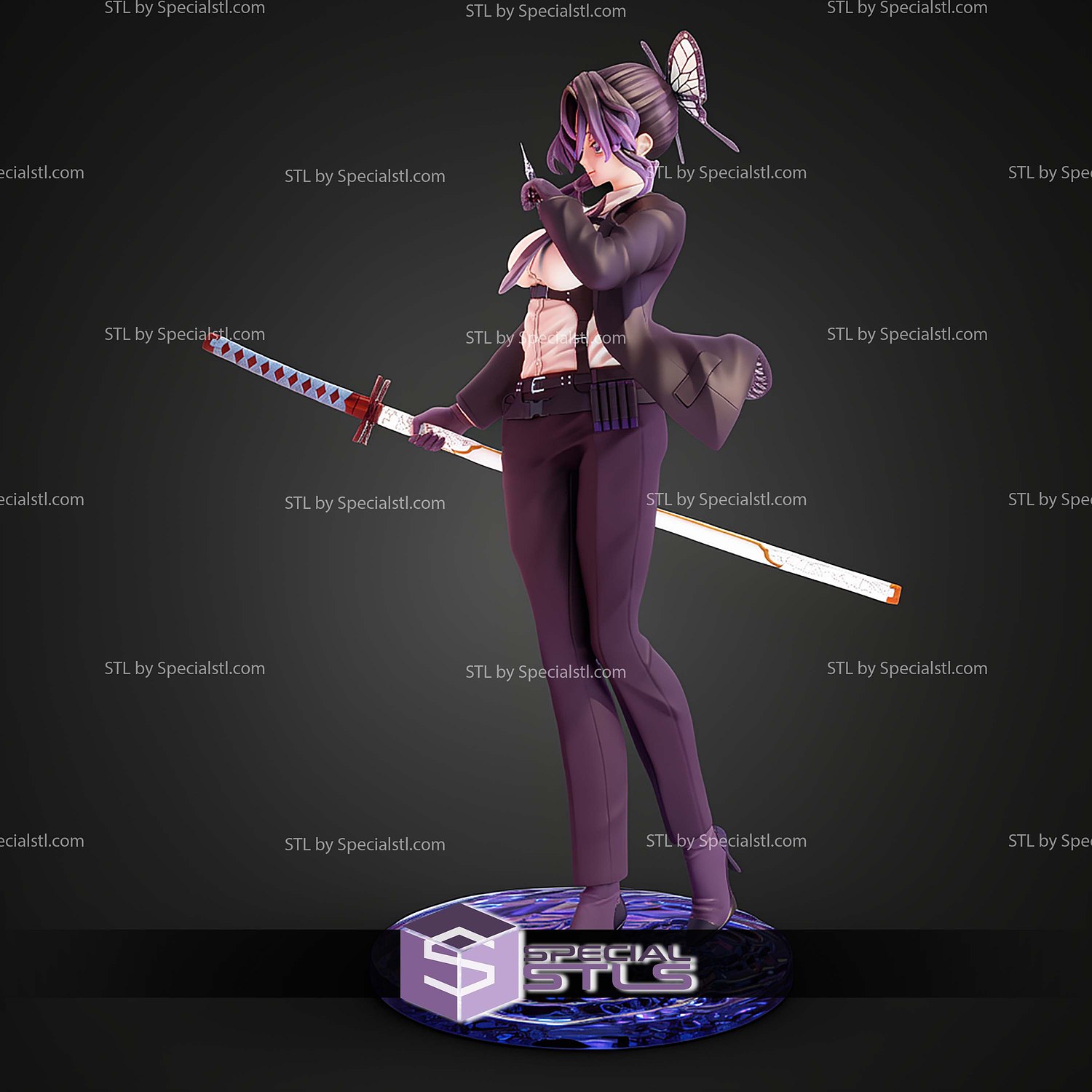 Shinobu Kocho Modern Outfit 300mm STL Files 3D Model — view 4