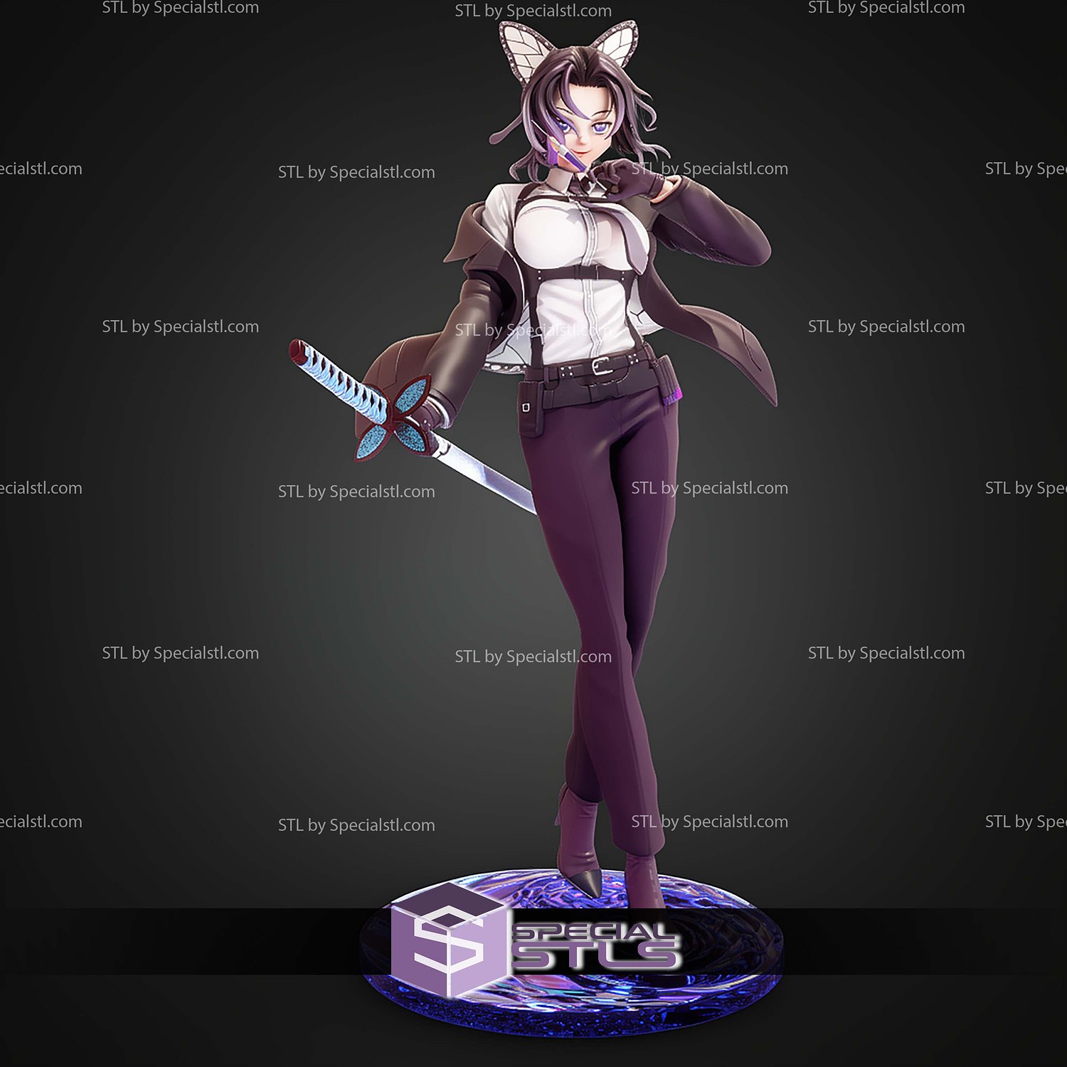Shinobu Kocho Modern Outfit 300mm STL Files 3D Model — view 6