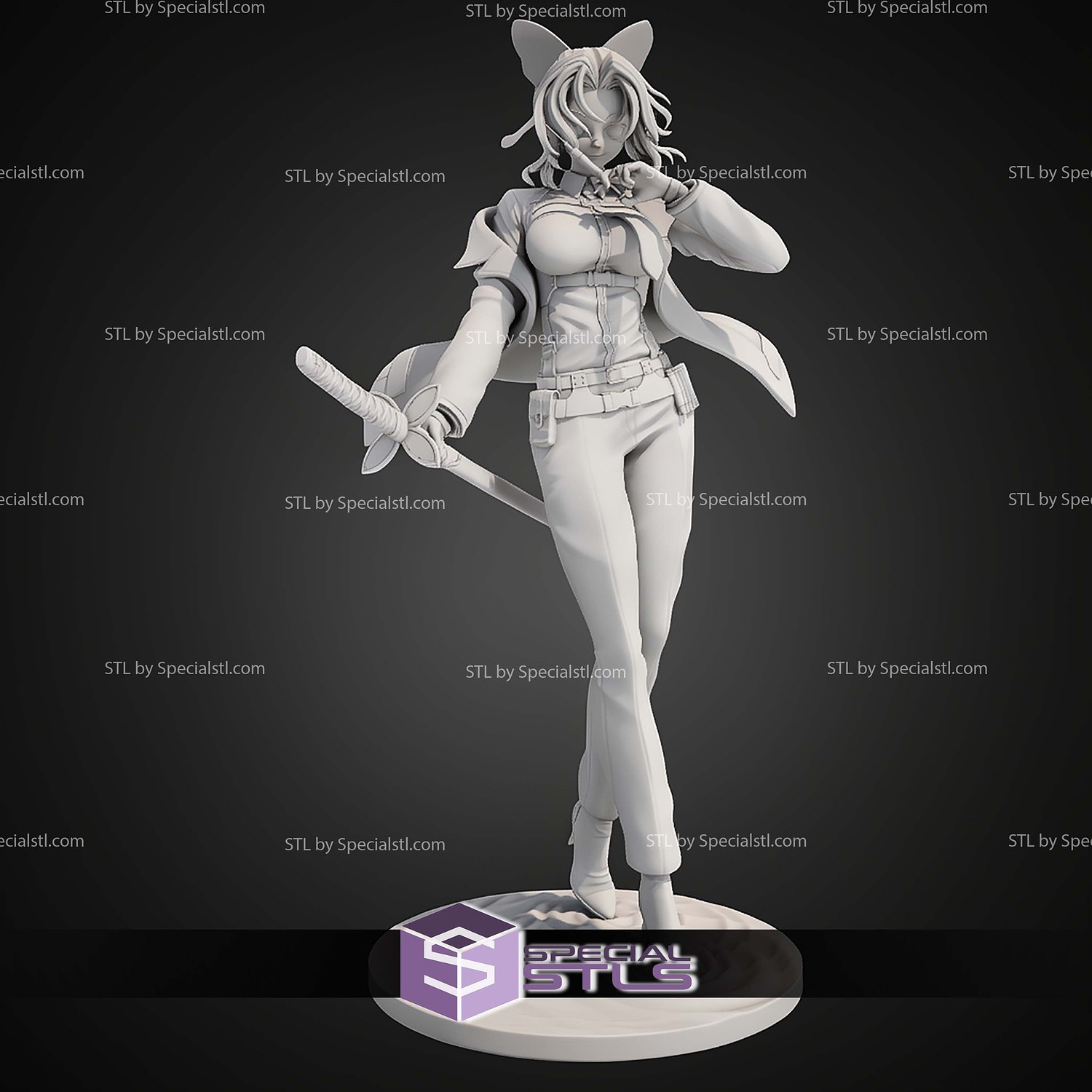 Shinobu Kocho Modern Outfit 300mm STL Files 3D Model — view 7