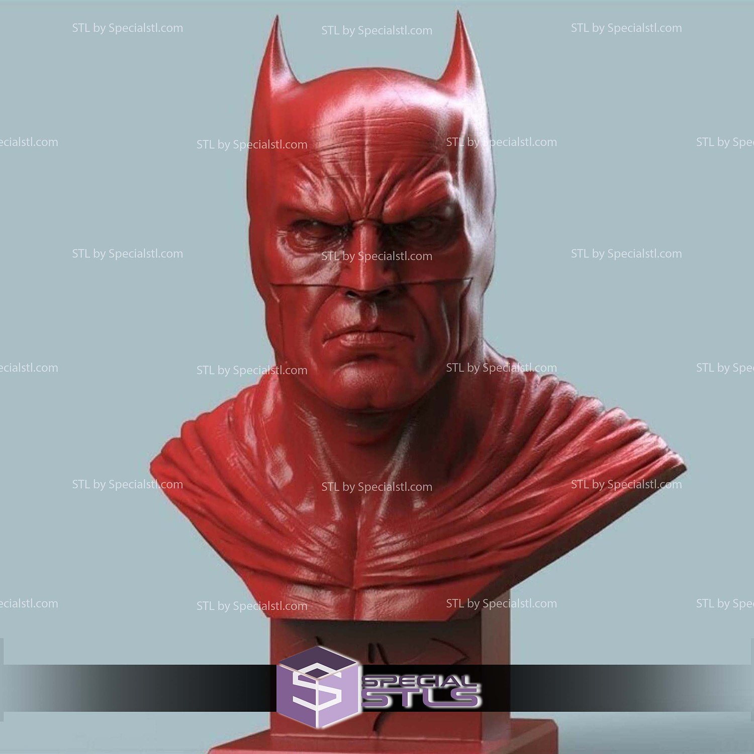 Batman Bust 12cm STL Files 3D Model — view 2