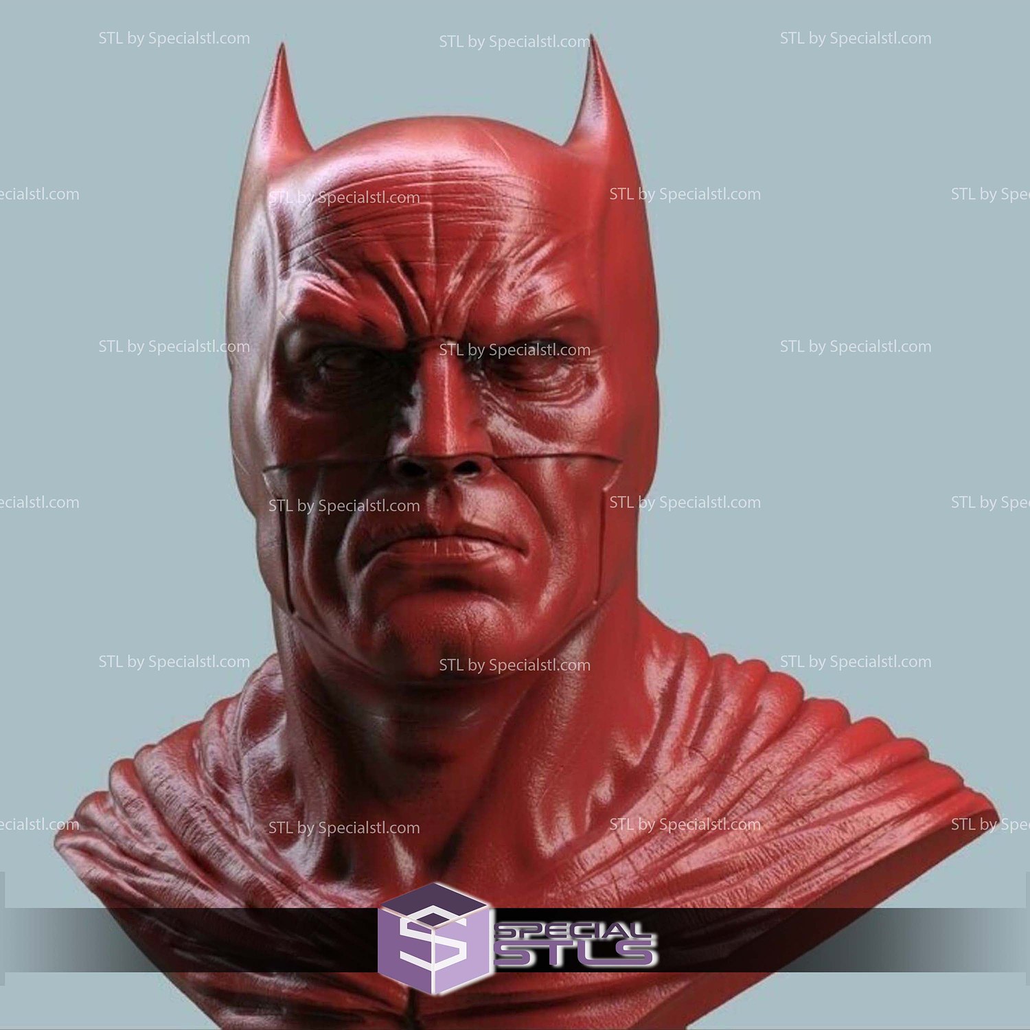 Batman Bust 12cm STL Files 3D Model — view 3