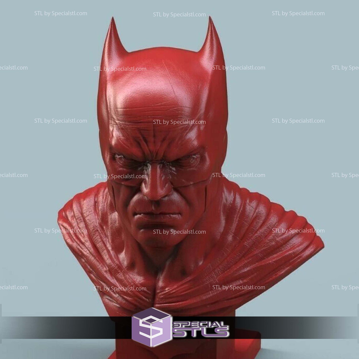 Batman Bust 12cm STL Files 3D Model — view 4