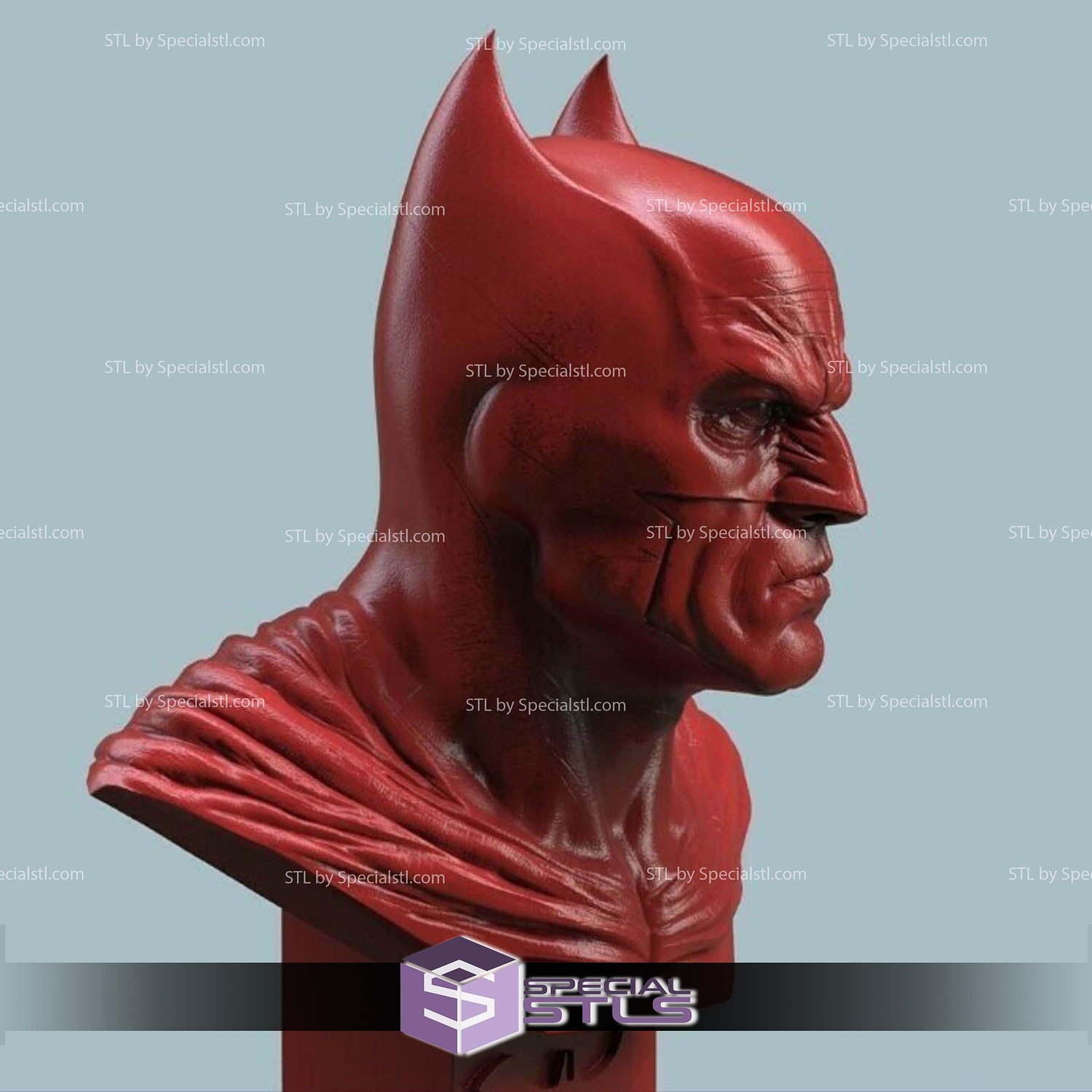 Batman Bust 12cm STL Files 3D Model — view 5