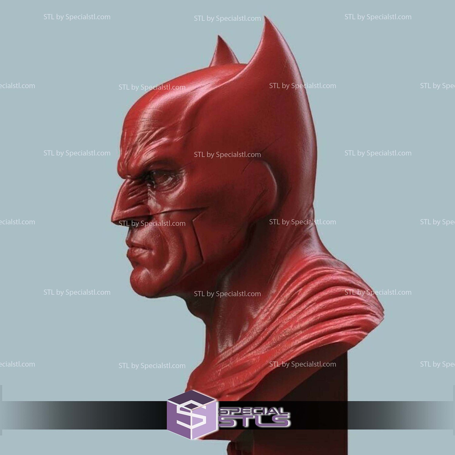 Batman Bust 12cm STL Files 3D Model — view 6