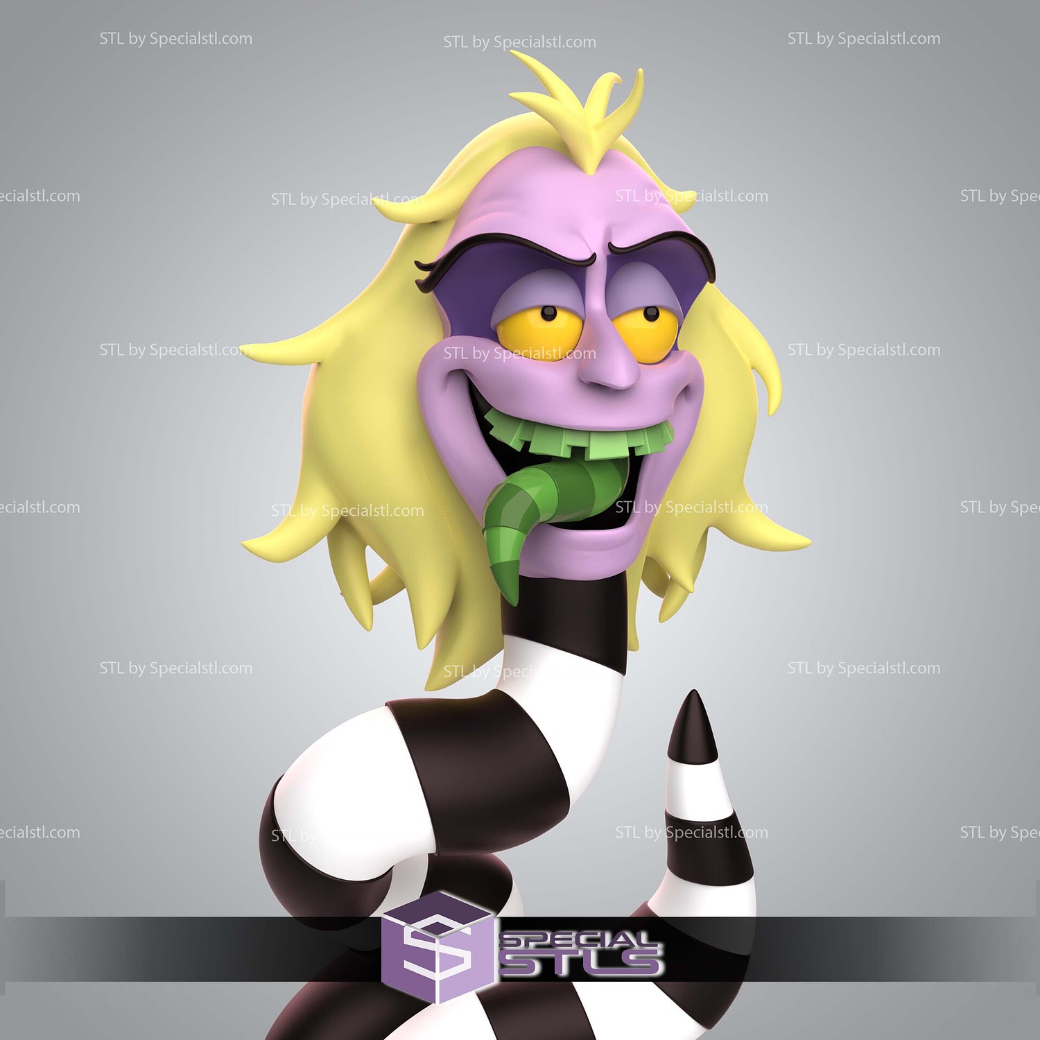 Beetlejuice Snake Digital STL Files 3D Model — view 2