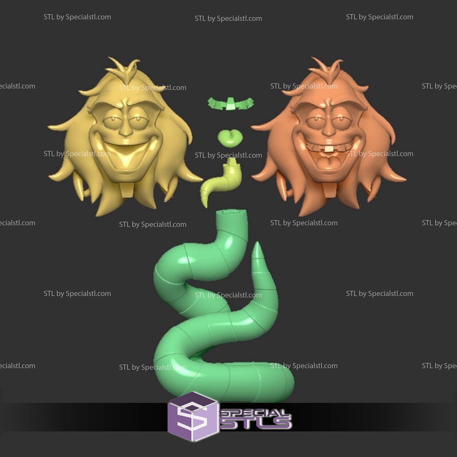 Beetlejuice Snake Digital STL Files 3D Model — view 4