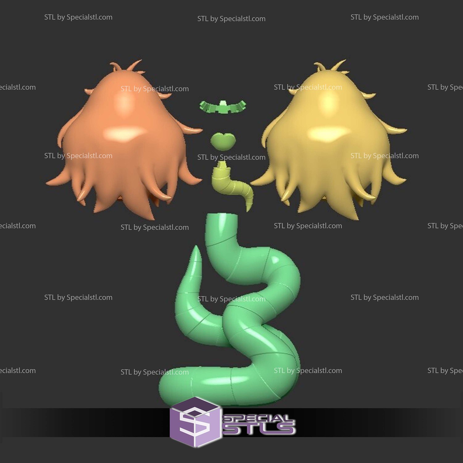 Beetlejuice Snake Digital STL Files 3D Model — view 5