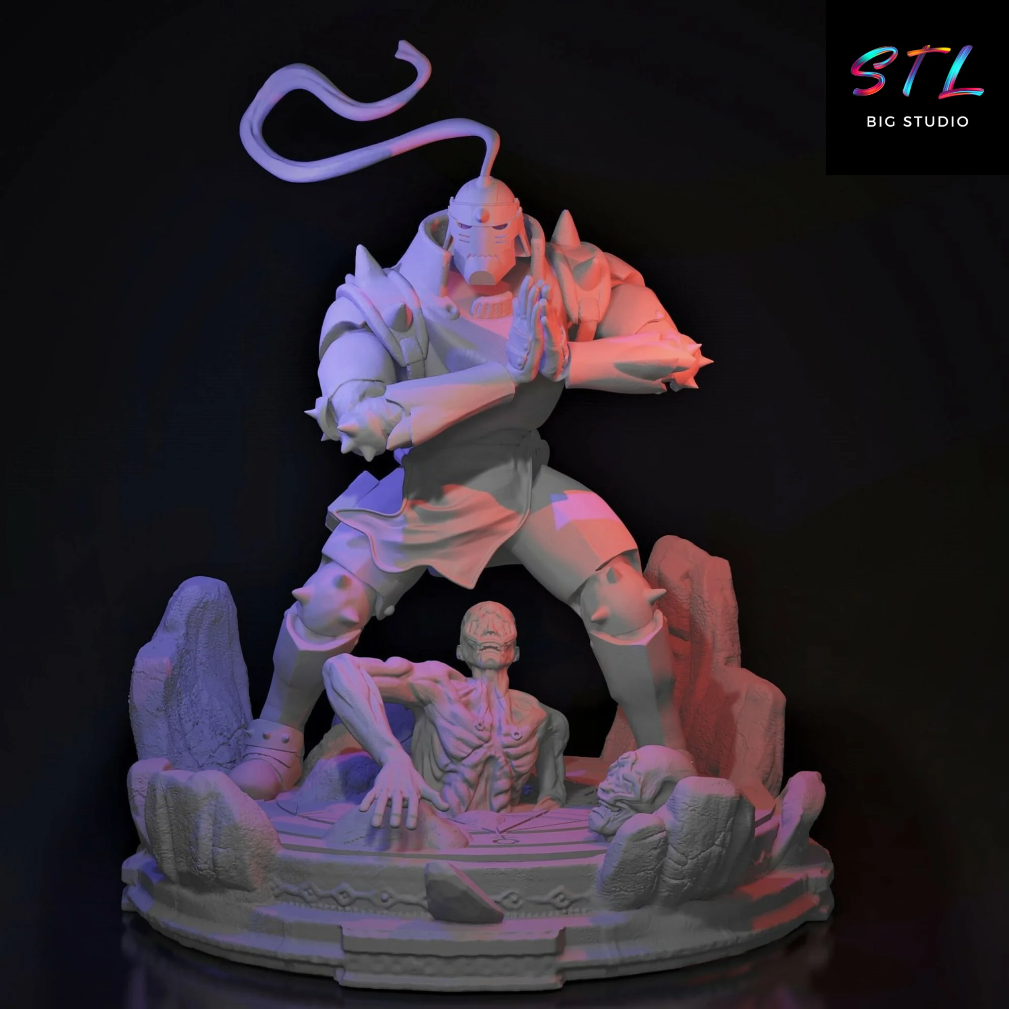 Alphonse Elric Combat STL | 3D Printable Figure | Fullmetal Alchemist Model