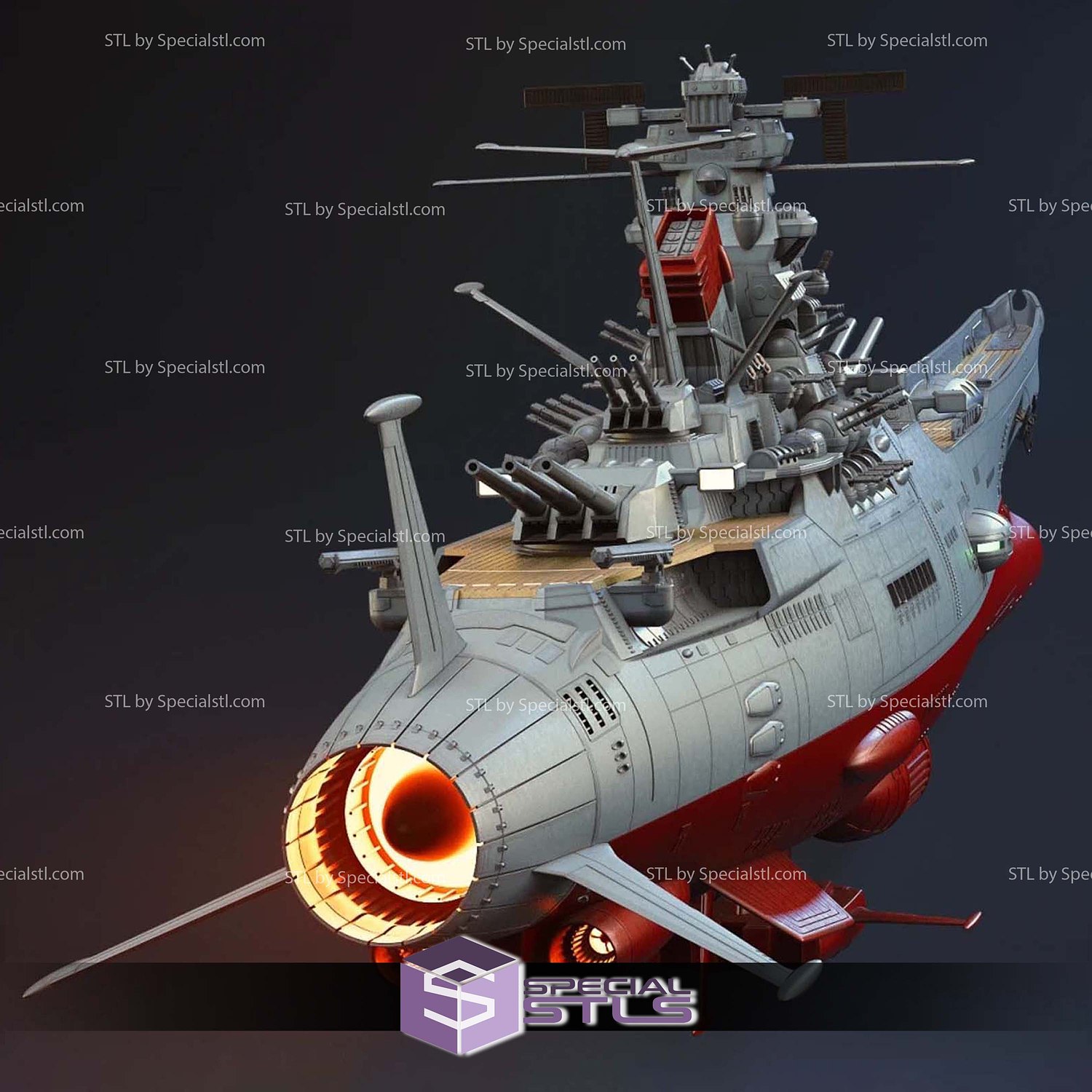 Space Battleship Yamato 3D Printer Files STL Model — view 3