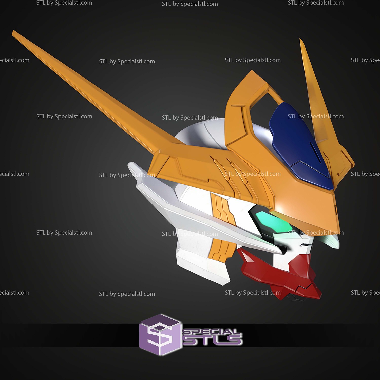 Cosplay STL Files Gundam Barbatos Lupus Helmet 3D Model — view 2