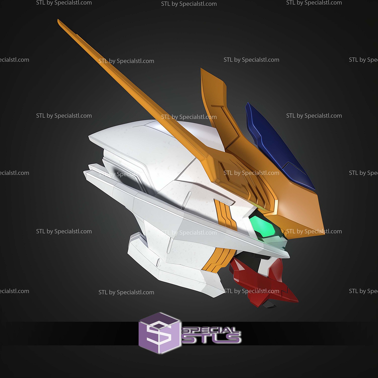 Cosplay STL Files Gundam Barbatos Lupus Helmet 3D Model — view 3
