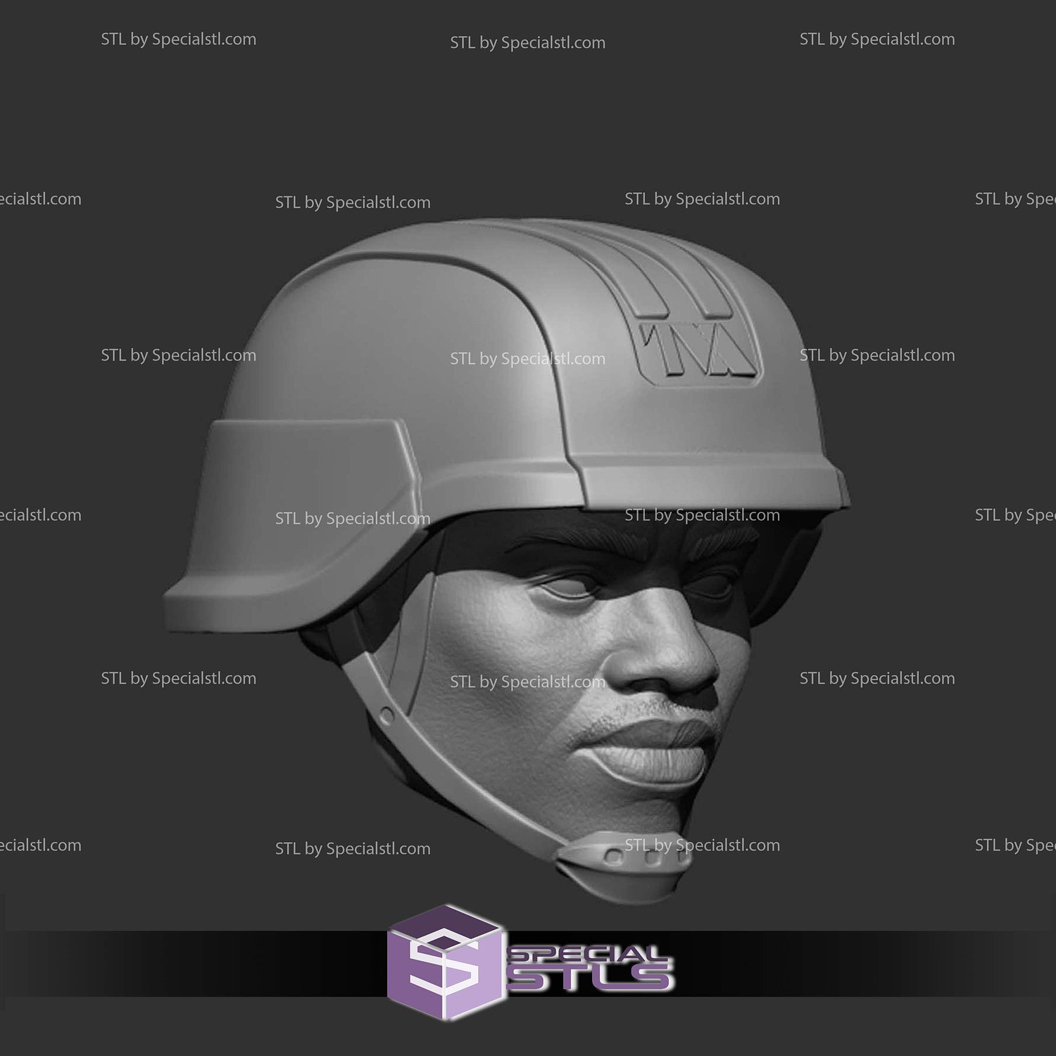 Custom Figure Head STL Collection - TVA Warrior 3D Model — view 2