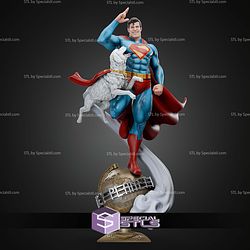 Superman And Krypto 497mm STL Files 3D Model