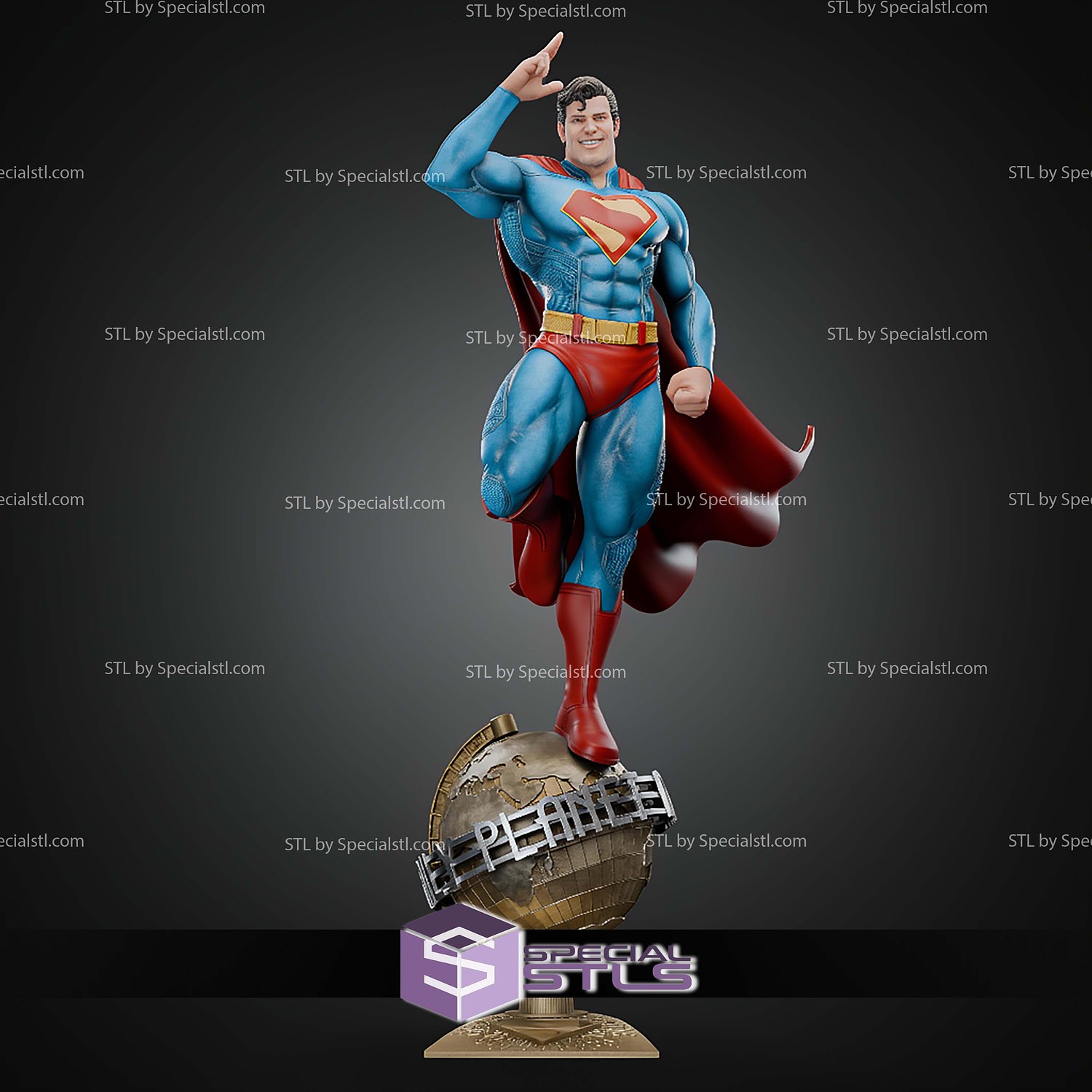 Superman And Krypto 497mm STL Files 3D Model — view 5