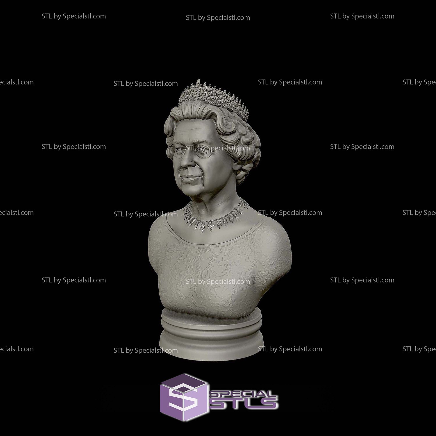 Queen Elizabeth Bust 3D Printing Models STL Model — view 2