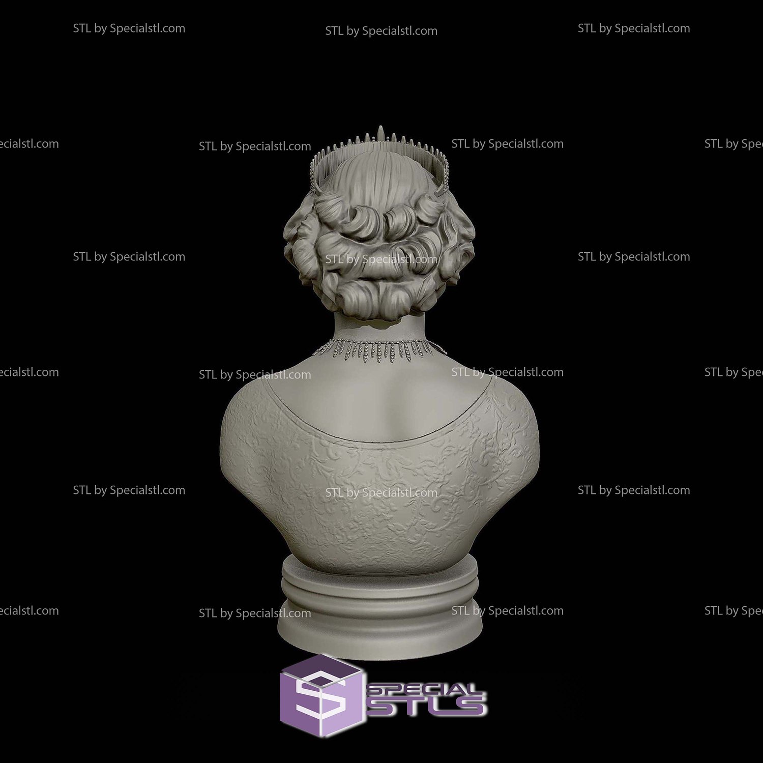 Queen Elizabeth Bust 3D Printing Models STL Model — view 3