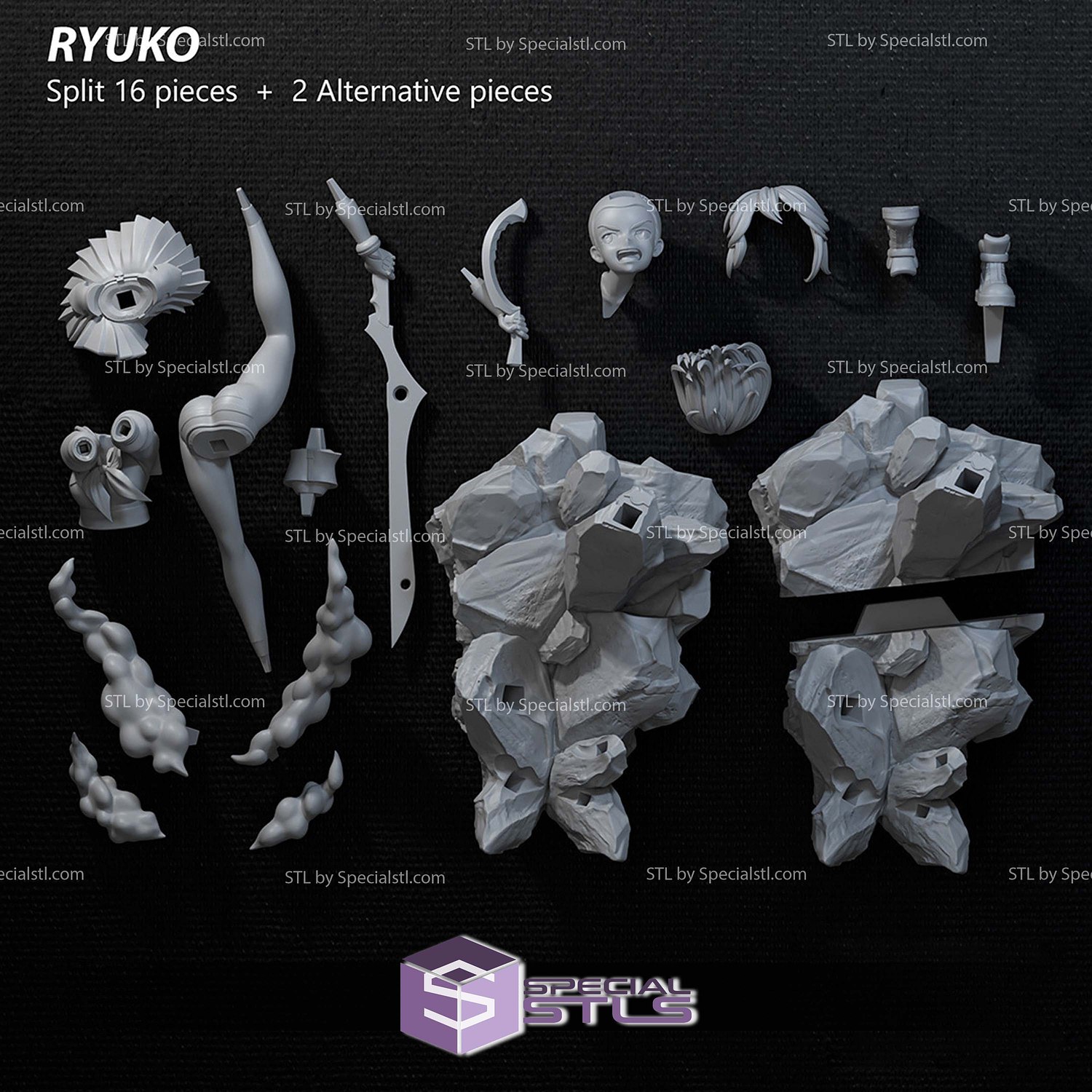 Ryuko Matoi Smash STL Files 3D Model — view 4