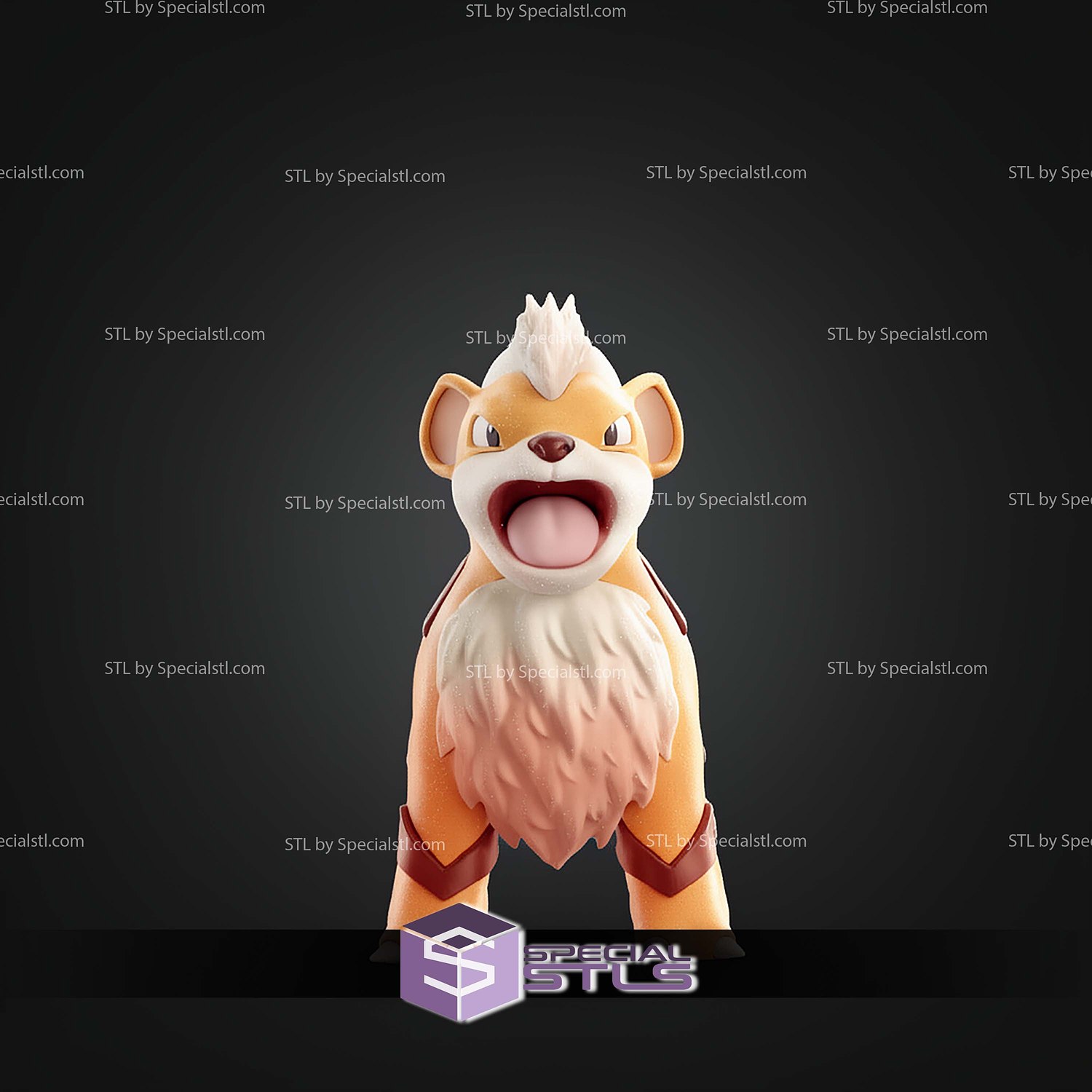 Life Size Growlithe Pokemon STL Files 3D Model — view 4