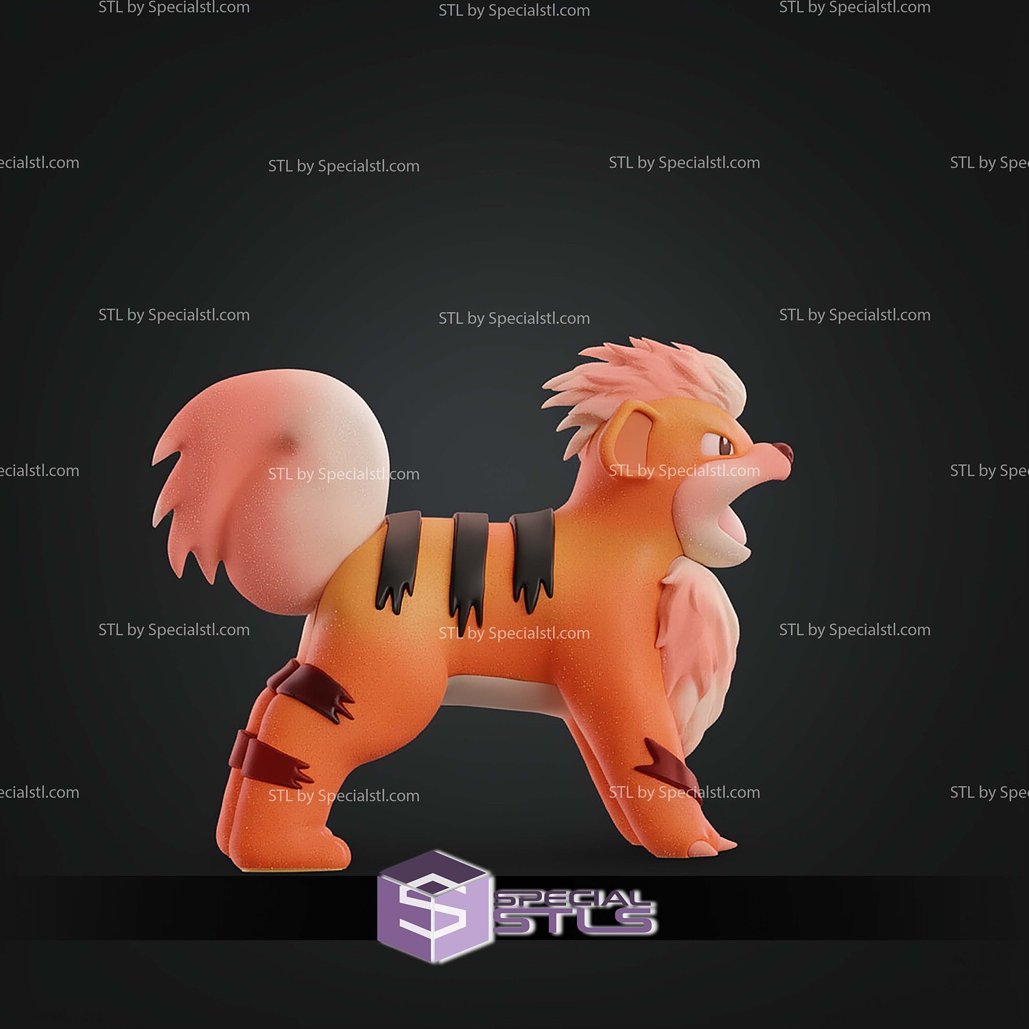 Life Size Growlithe Pokemon STL Files 3D Model — view 5