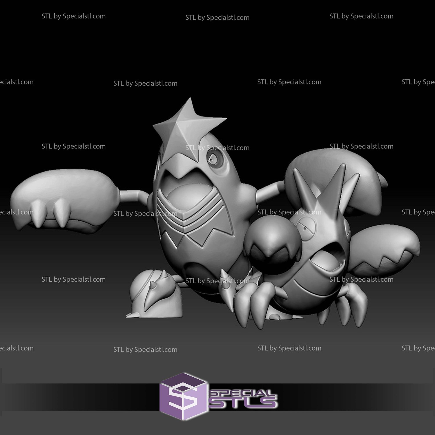 Pokemon STL Collection Corphish Crawdaunt 3D Model — view 2