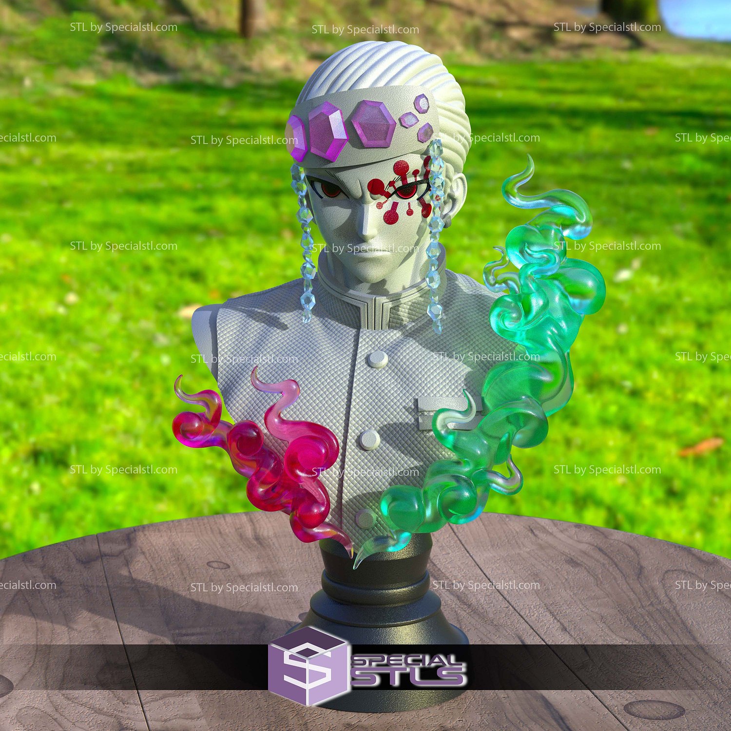 Uzui Tengen Bust 3D Printer Files STL Model — view 2