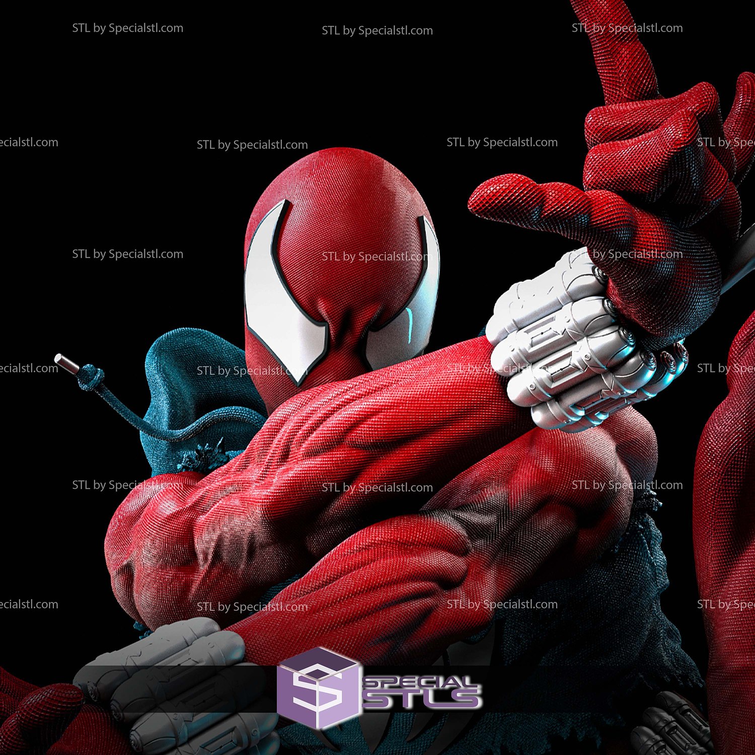 Scarlet Spider in Action 3D Printer Files STL Model — view 3