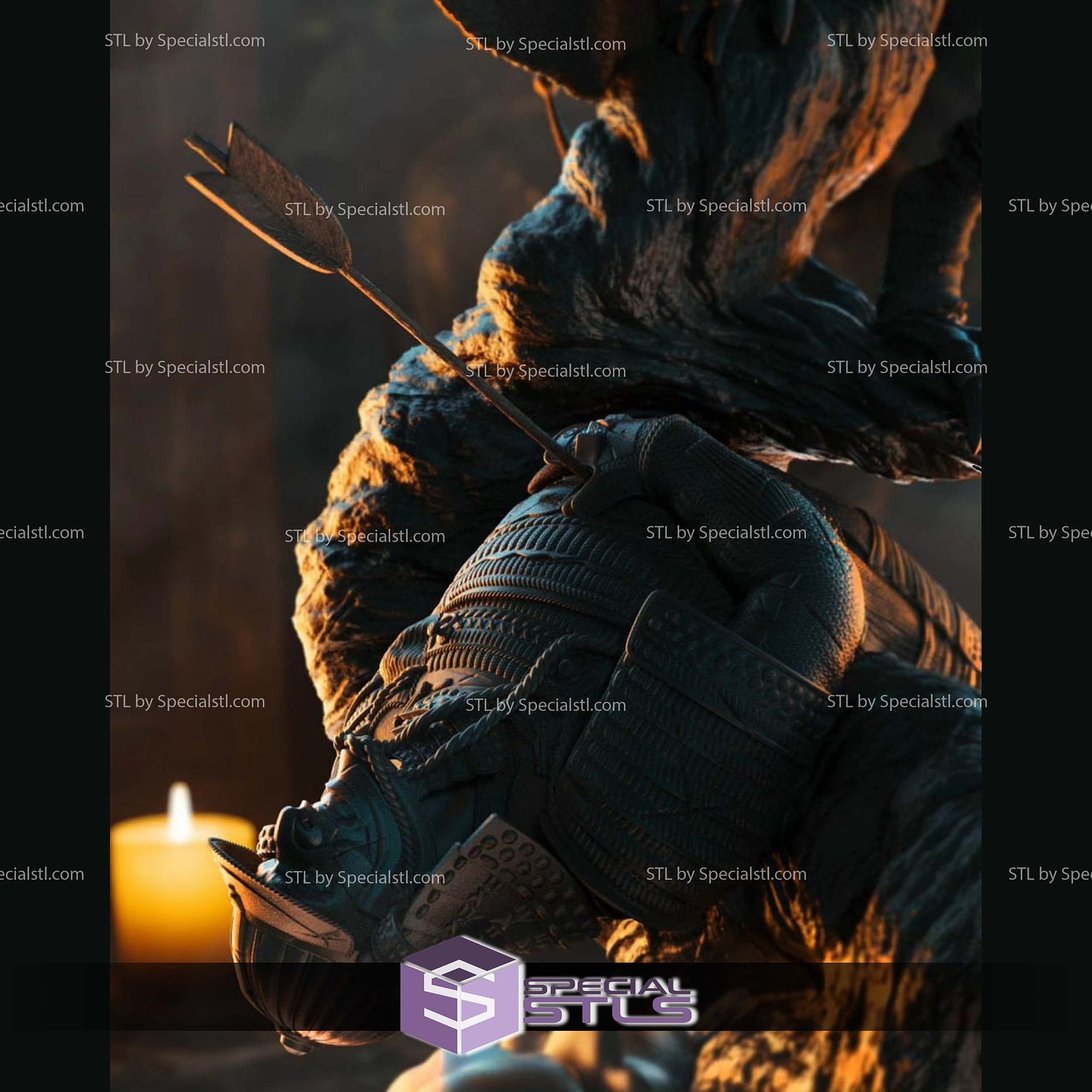 Daiten the Samurai Archer STL Printer Files 3D Model — view 2