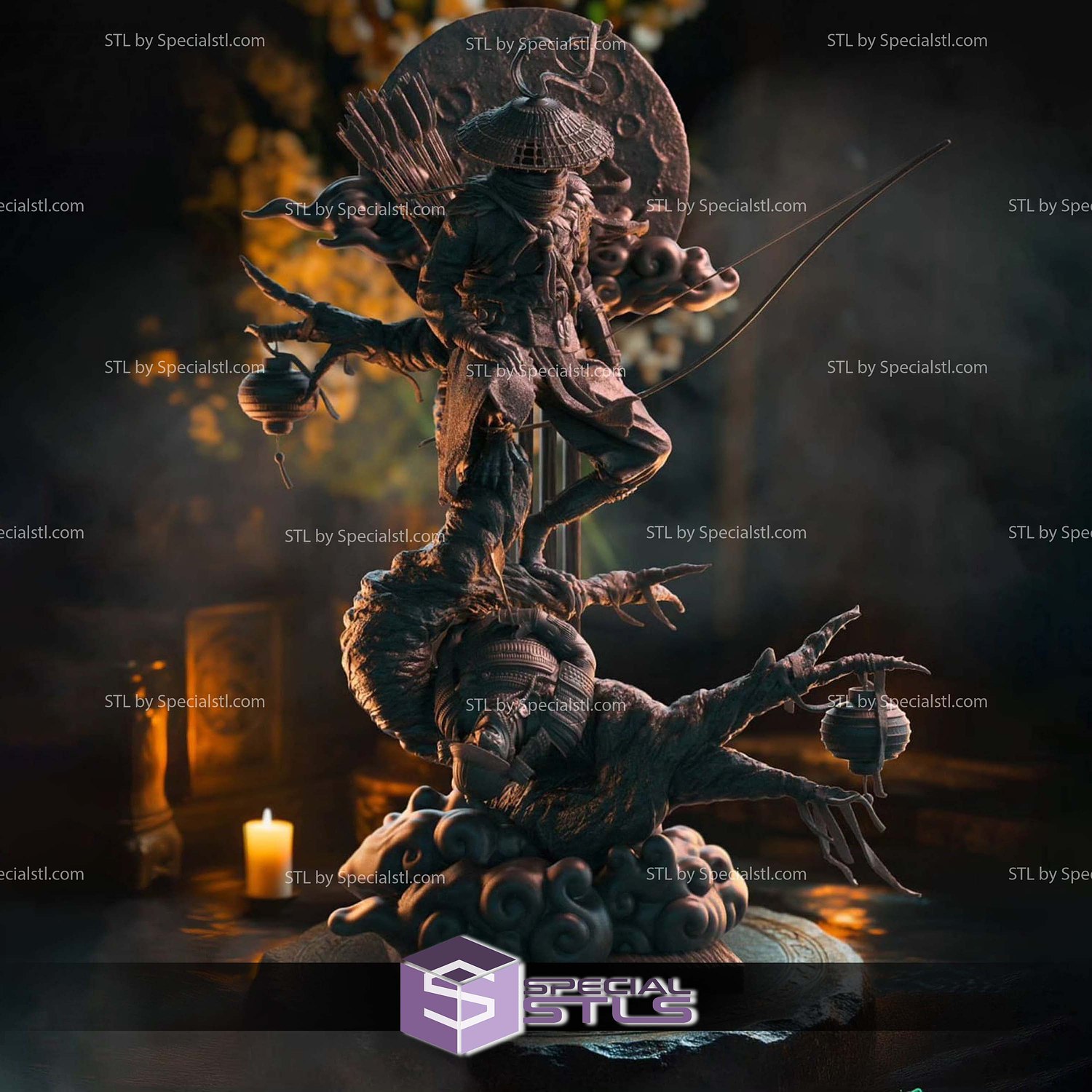 Daiten the Samurai Archer STL Printer Files 3D Model — view 3