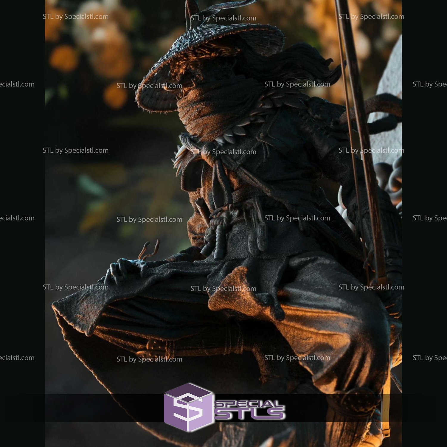 Daiten the Samurai Archer STL Printer Files 3D Model — view 4