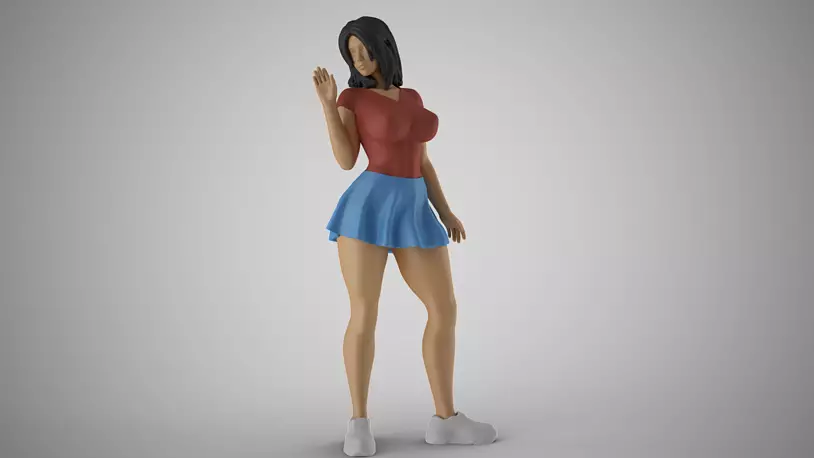 Girl Farewell Party 3D FBX Model