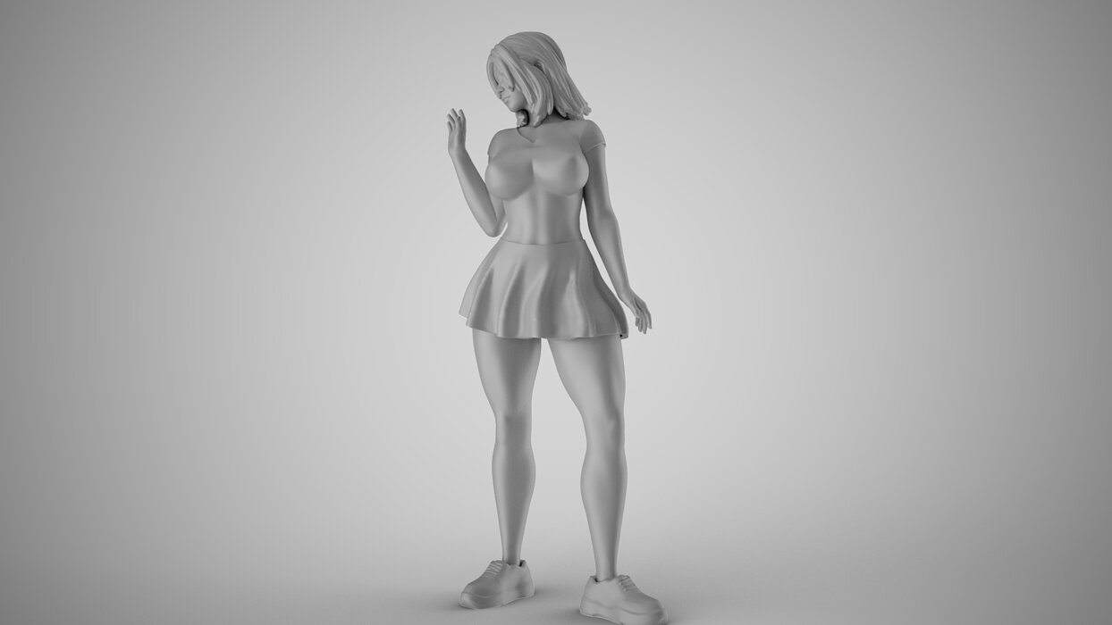 Girl Farewell Party 3D FBX Model — view 2